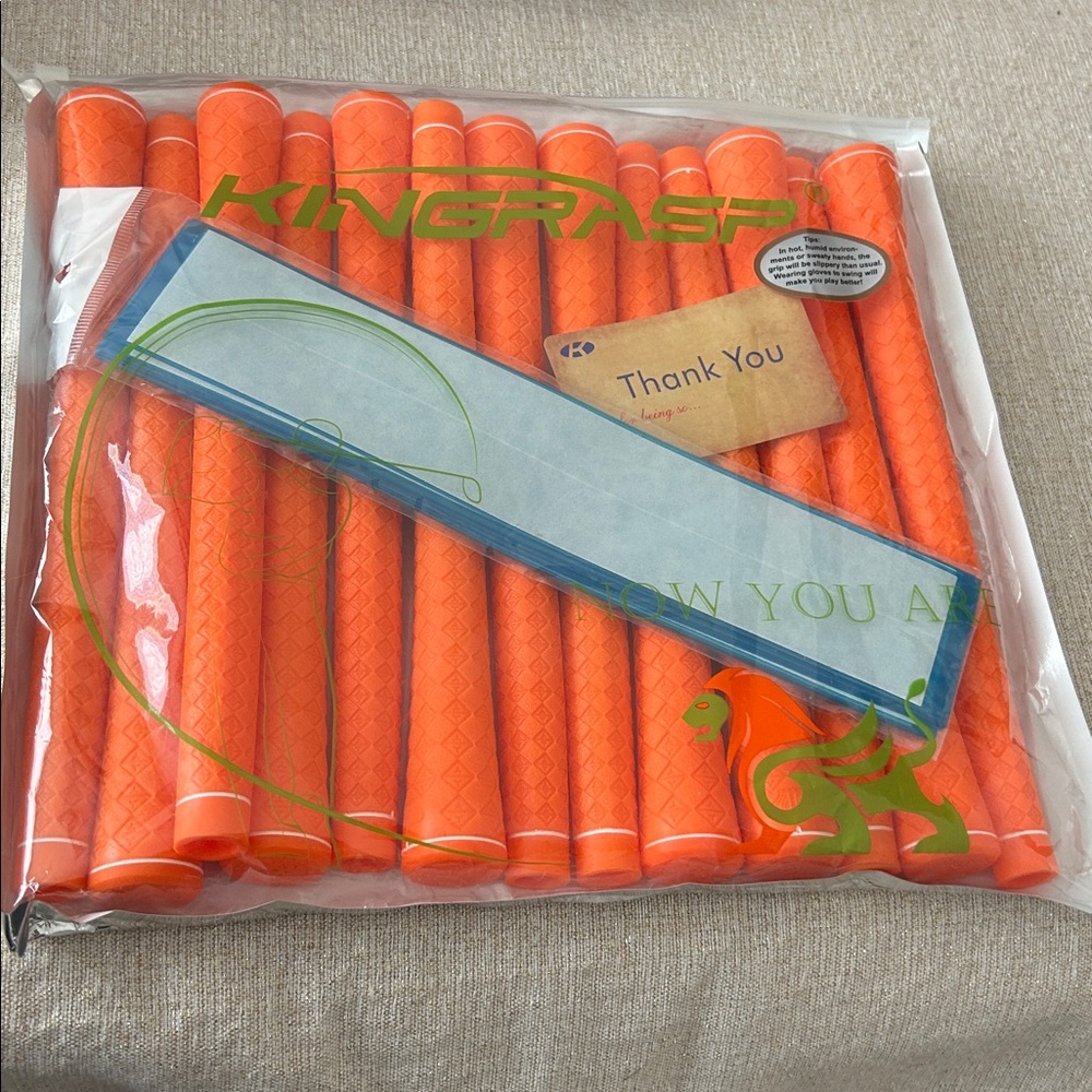 New Kingrasp 13pc Midsize Golf Club Grips Quality Made Durable Vibrant Orange